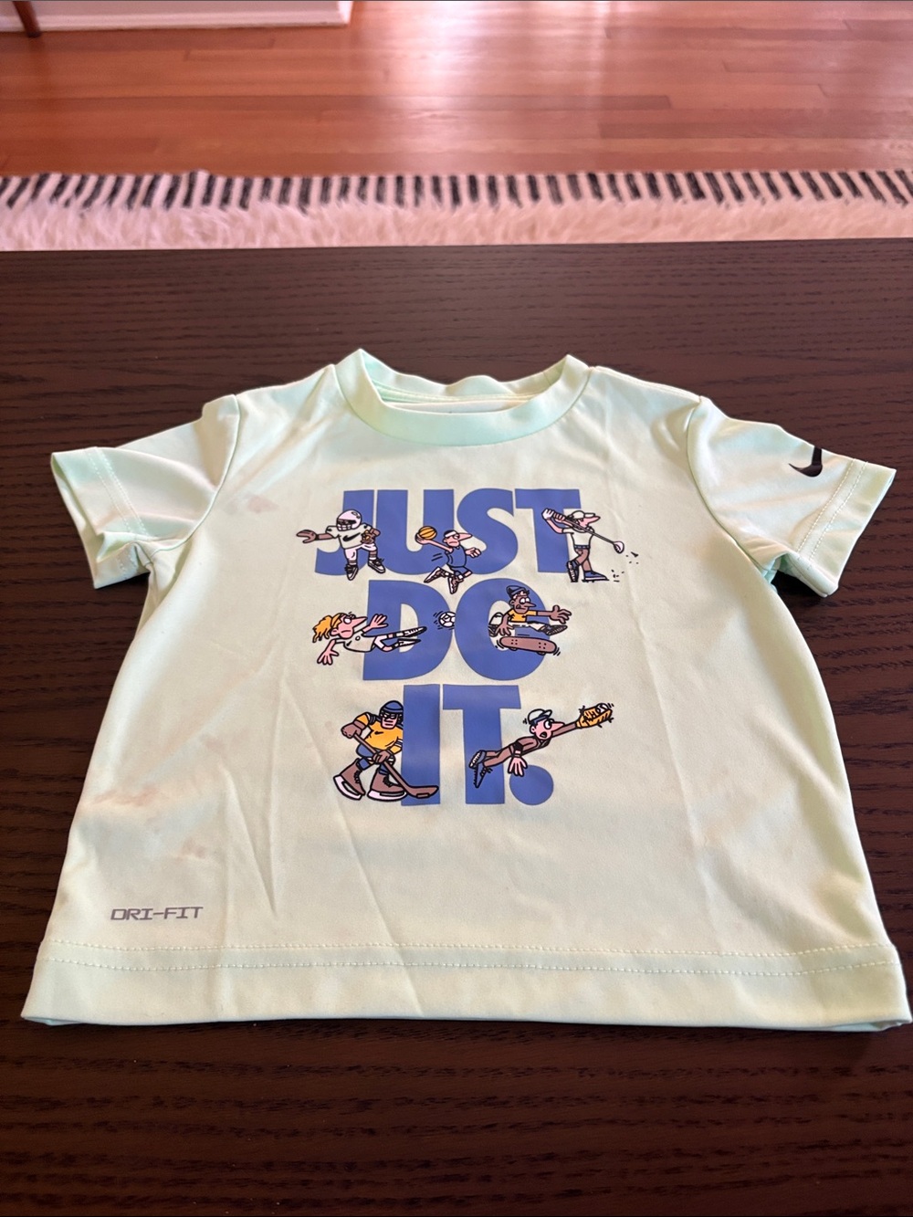 Nike Light Green Toddler 'Just Do It' Blue Graphic Tee